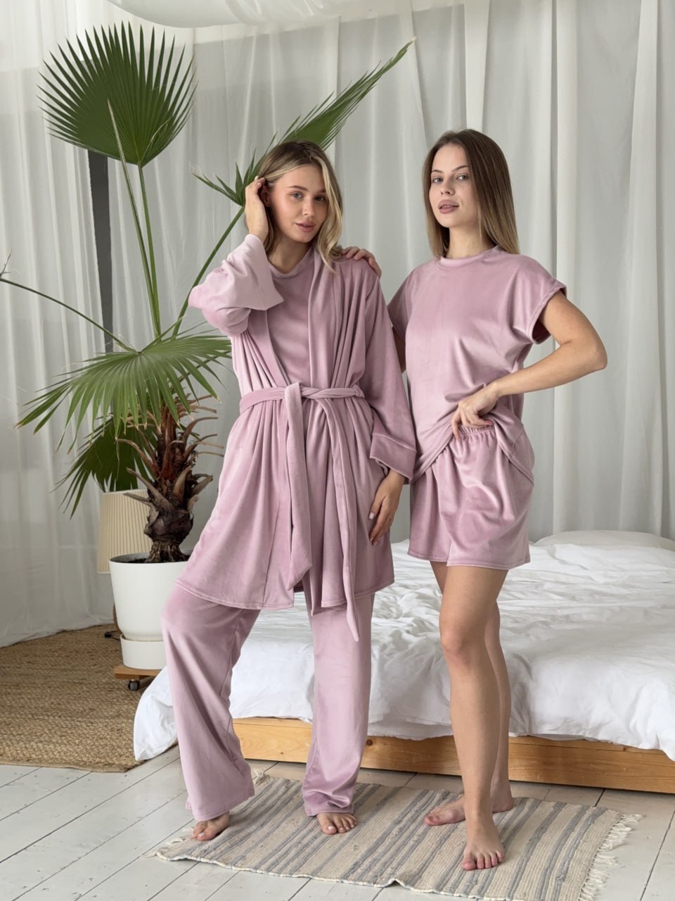 Плюшевий комплект 4-в-1 Velvet Home - Пудра