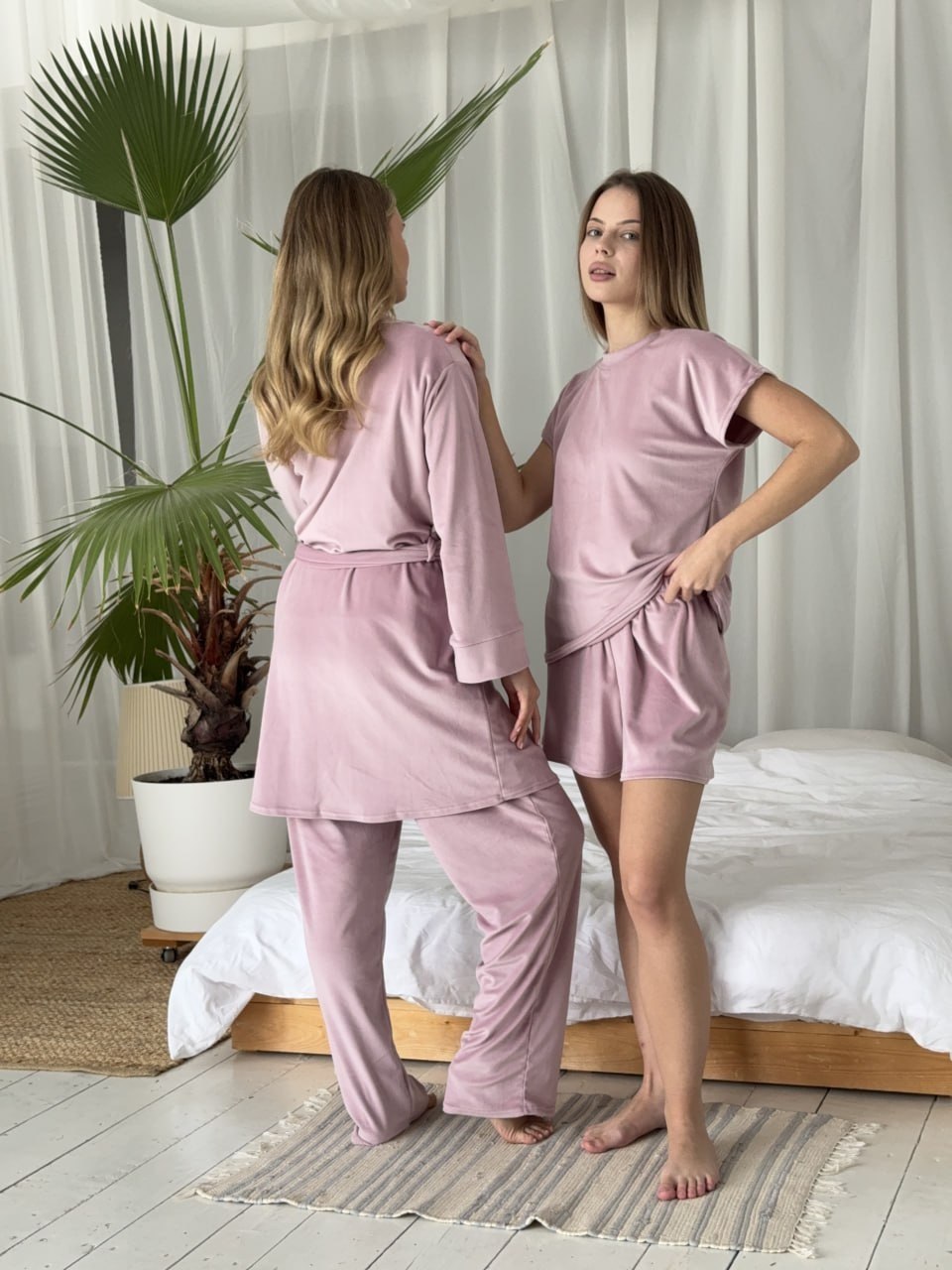 Плюшевий комплект 4-в-1 Velvet Home - Пудра